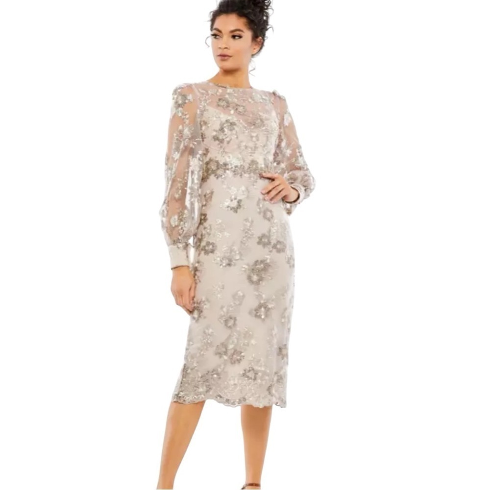Mac Duggal NWT 70237 Embellished Midi Dress - Picture 3 of 9